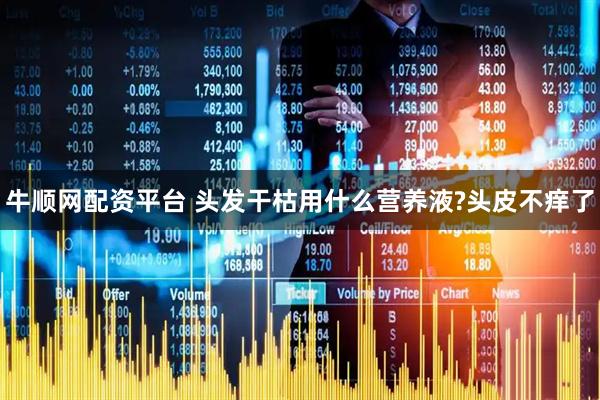 牛顺网配资平台 头发干枯用什么营养液?头皮不痒了