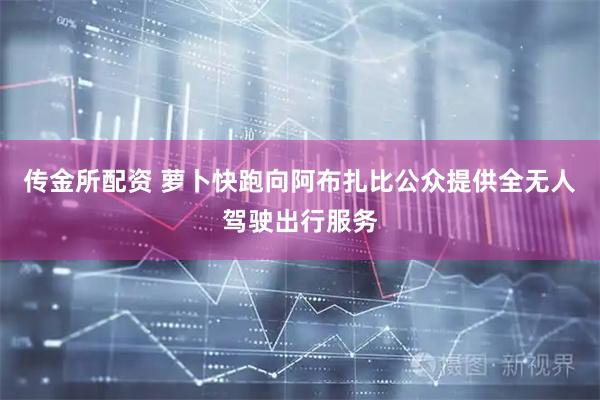 传金所配资 萝卜快跑向阿布扎比公众提供全无人驾驶出行服务