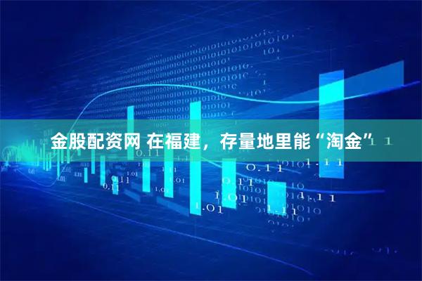 金股配资网 在福建，存量地里能“淘金”